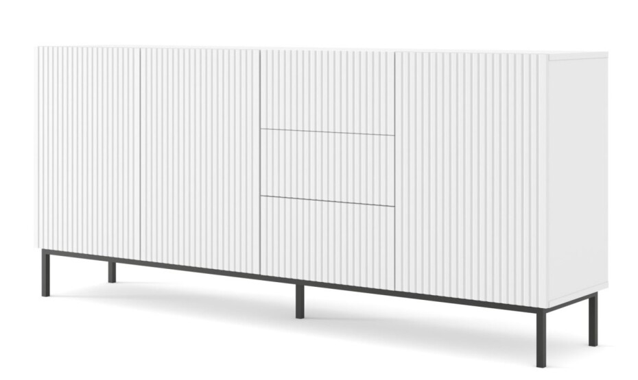 ARTBm Komoda RAVENNA B 3D3S 200 | bílá matná Provedení: Bílá matná / černá podnož - main (0)
