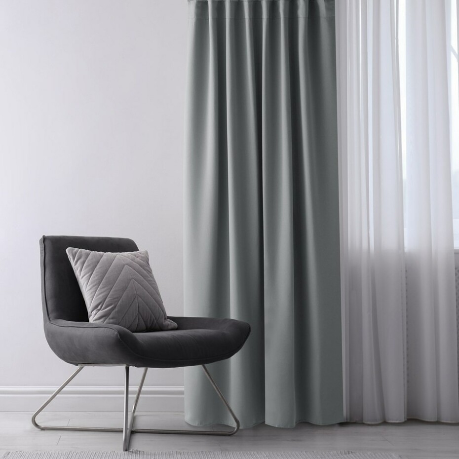 AmeliaHome Závěs Blackout EYELETS stříbrná, 140 x 245 cm - main (0)