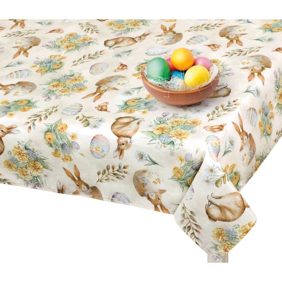 Bellatex Ubrus Velikonoce Zajíček květ béžová, 50 x 50 cm - main (1)