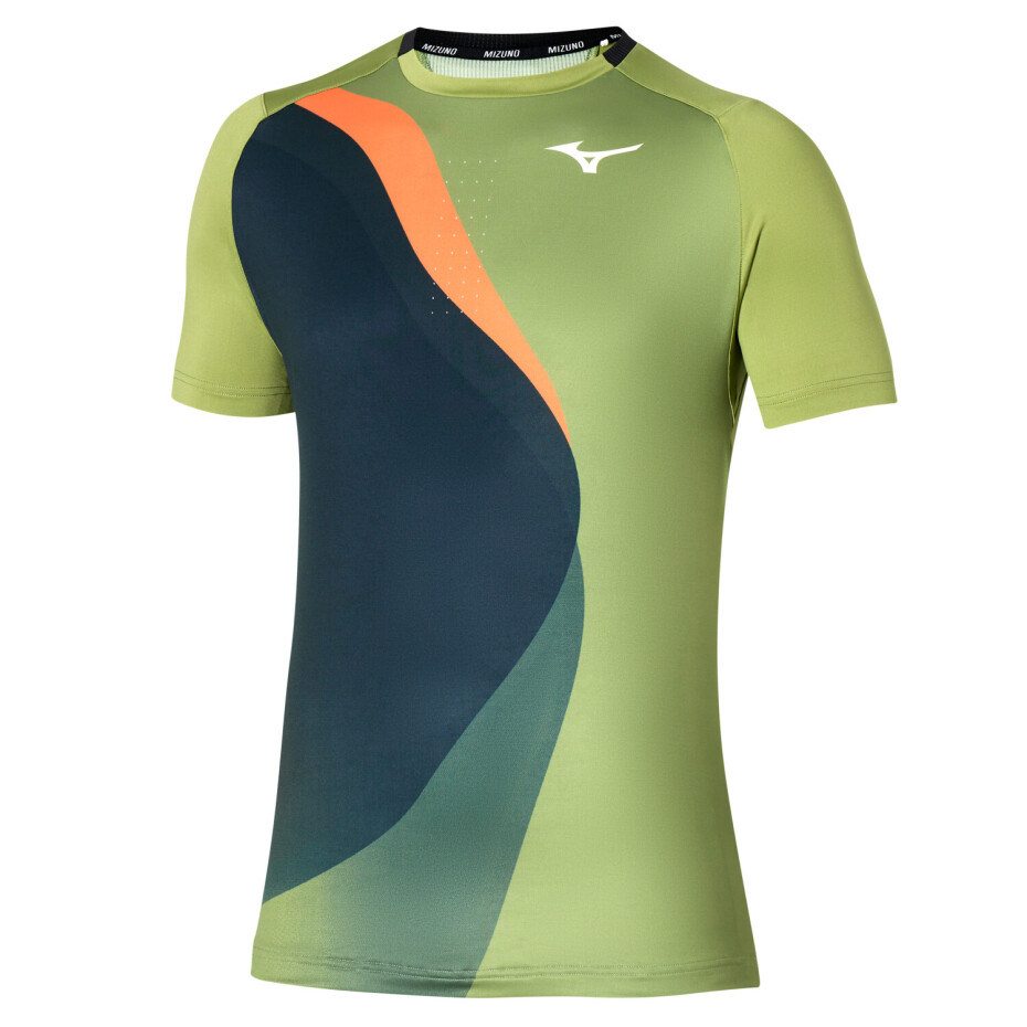 Pánské tričko Mizuno  Release Shadow Graphic Tee Calliste Green S - main (0)