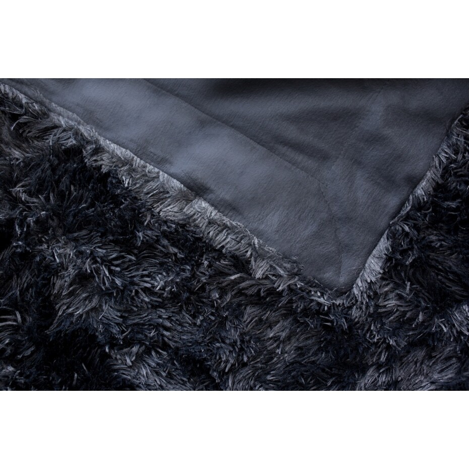 Jerry Fabrics Deka s dlouhým vlasem Riccia černá, 150 x 200 cm, 150 x 200 cm - main (2)