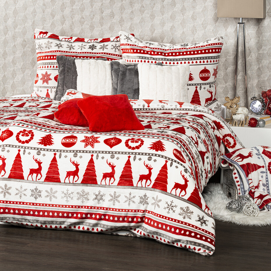 4Home Povlečení mikroflanel Christmas Time červená, 140 x 220 cm, 70 x 90 cm - main (3)