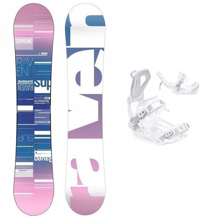 Raven Supreme white dámský snowboard + Raven FT360 white vázání - main (0)