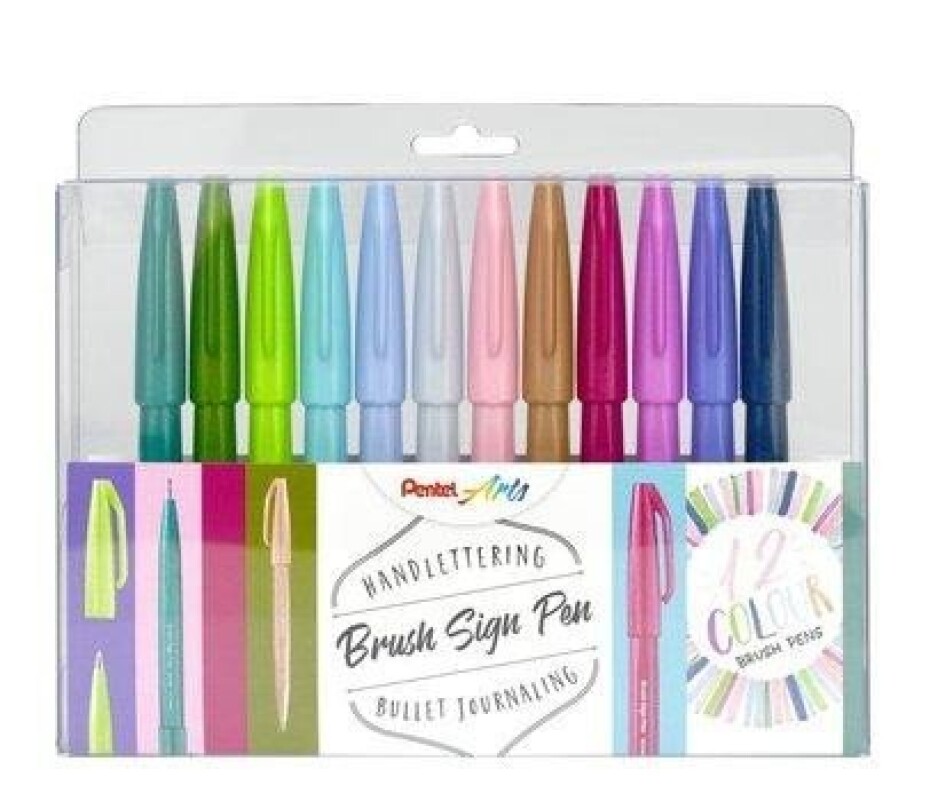 Popisovač Pentel Arts Touch Brush Sign Pen - 12 barev, sada - main (0)