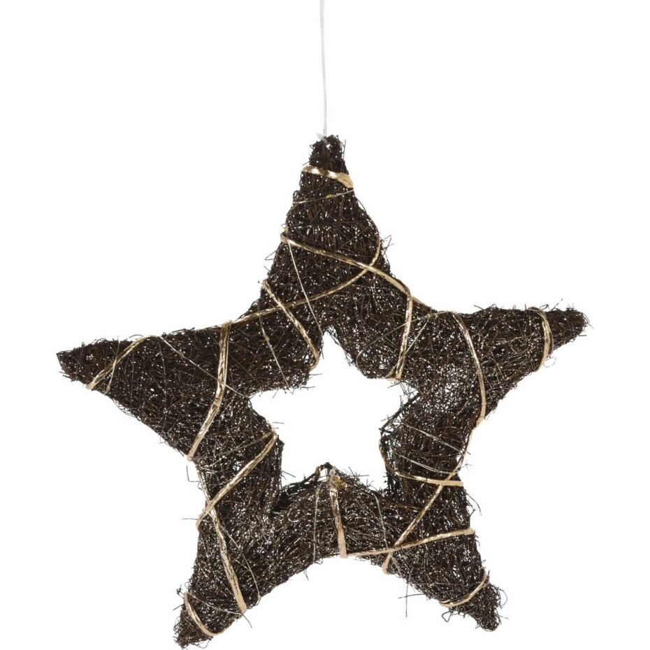 Vánoční LED hvězda Browee tmavě hnědá, 30 LED, 39 x 37 x 4 cm - main (0)