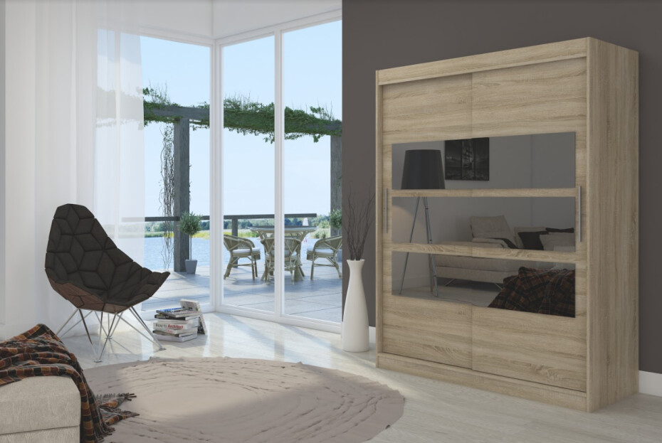 ArtAdrk Šatní skříň FLORENTO | 150 cm Barva: Bílá - main (4)