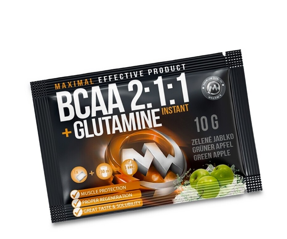 MAXXWIN BCAA + Glutamine 10 g zelené jablko - main (1)