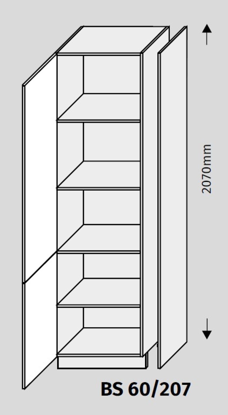 ArtExt Double system BS 60/207 ke kuchyňským linkám Barva korpusu: Bílá - main (1)