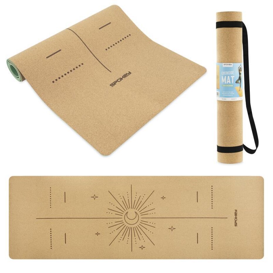 Spokey SAVASANA LUNA Korková jóga podložka, 183 x 61 x 0,4 cm - main (0)