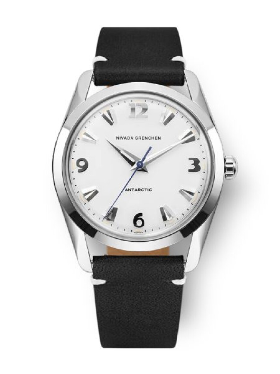 Nivada Grenchen Antarctic 35 mm - White Luminova - Black leather White Stitching - main (0)
