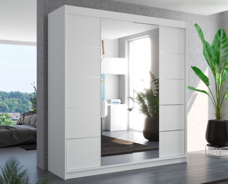 ArtAdrk Šatní skříň DALMATIA | bílá 200 cm - main (1)