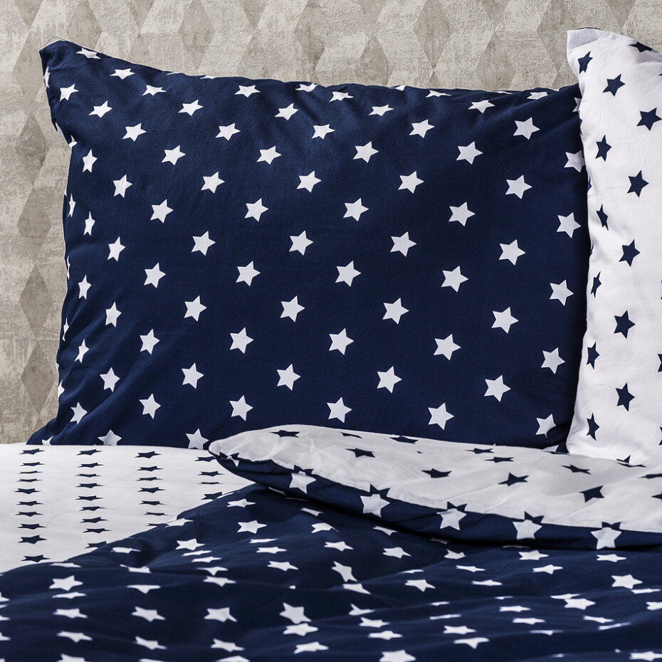 4Home Bavlněné povlečení Stars Navy blue, 140 x 200 cm, 70 x 90 cm - main (2)