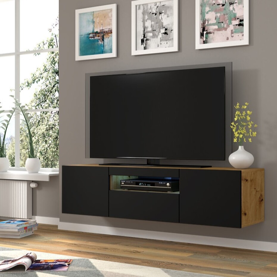 ARTBm TV stolek AURA 150 | dub artisan / černá - main (3)