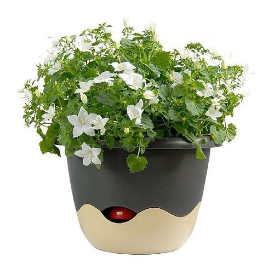 Samozavlažovací květináč Mareta 25 antracit  slon. kost, Plastia, pr. 25 cm - main (1)