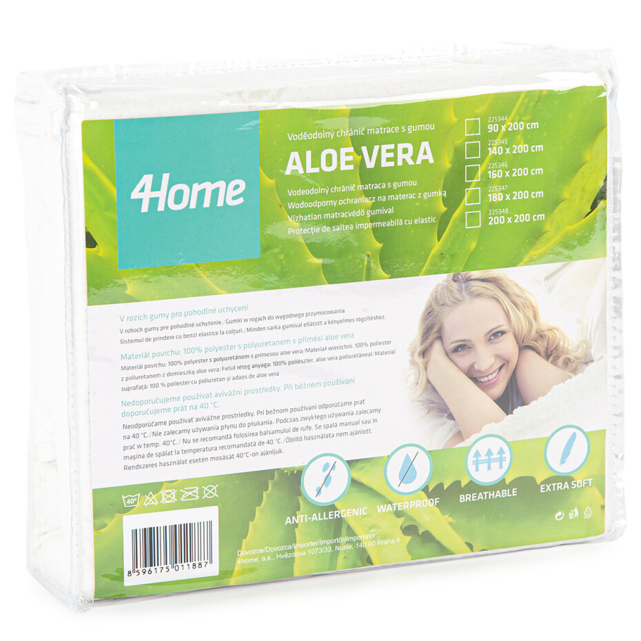 4Home Aloe Vera Nepropustný chránič matrace s gumou, 140 x 200 cm - main (7)
