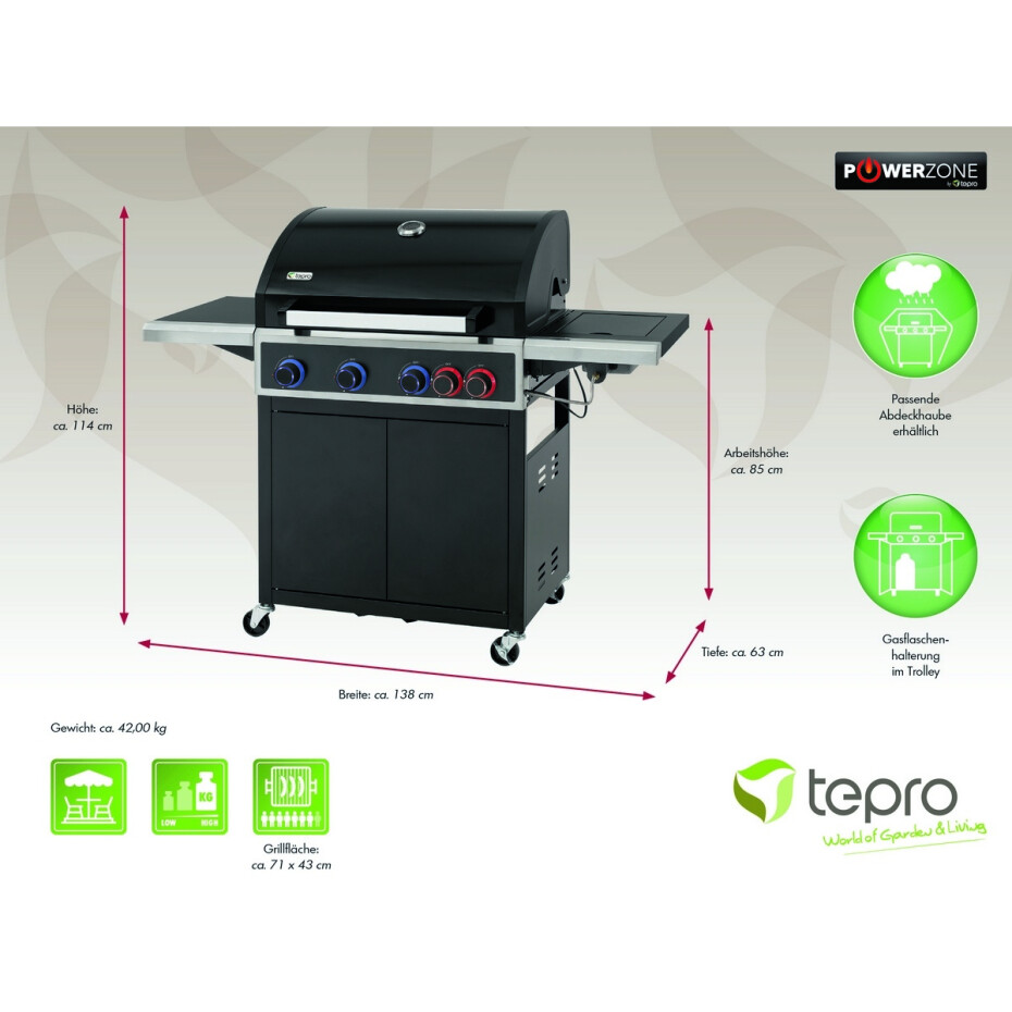 Tepro 3303 Plynový gril Keansburg 4, 4 hořáky, 138 x 63 x 114 cm - main (8)