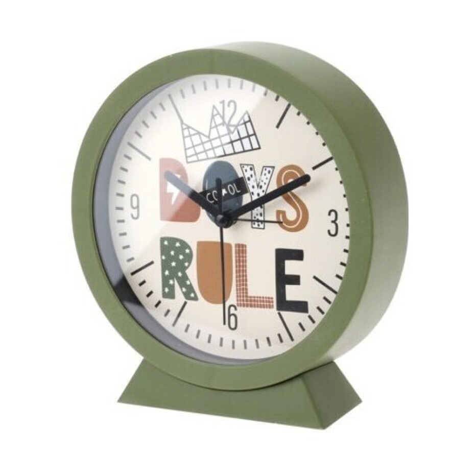 Dětské stolní hodiny, Boys Rule, zelená, pr. 15 cm - main (0)
