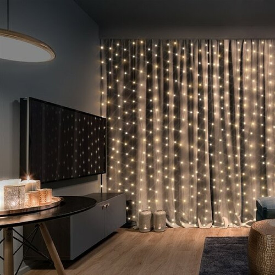 Solight Okenní vánoční závěs, 300 mini LED, 1,5 x 1,2 m, s časovačem - main (1)