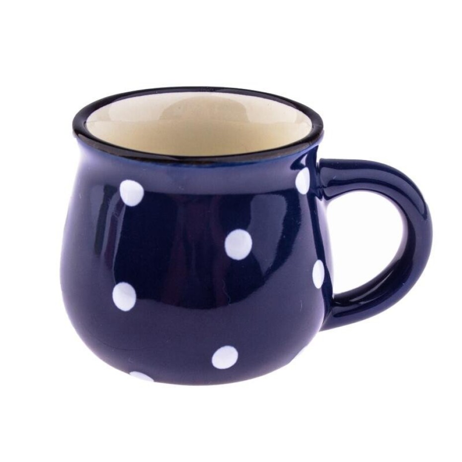 Hrnek keramický s puntíky - modrý 75 ml - main (0)