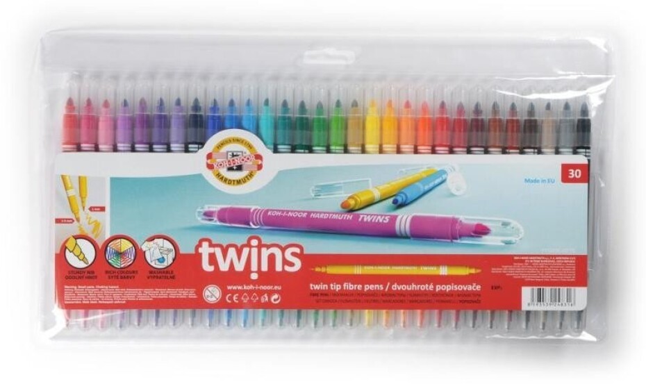 Koh-i-noor souprava popisovačů Twins 30 ks s dvojitým hrotem - main (0)