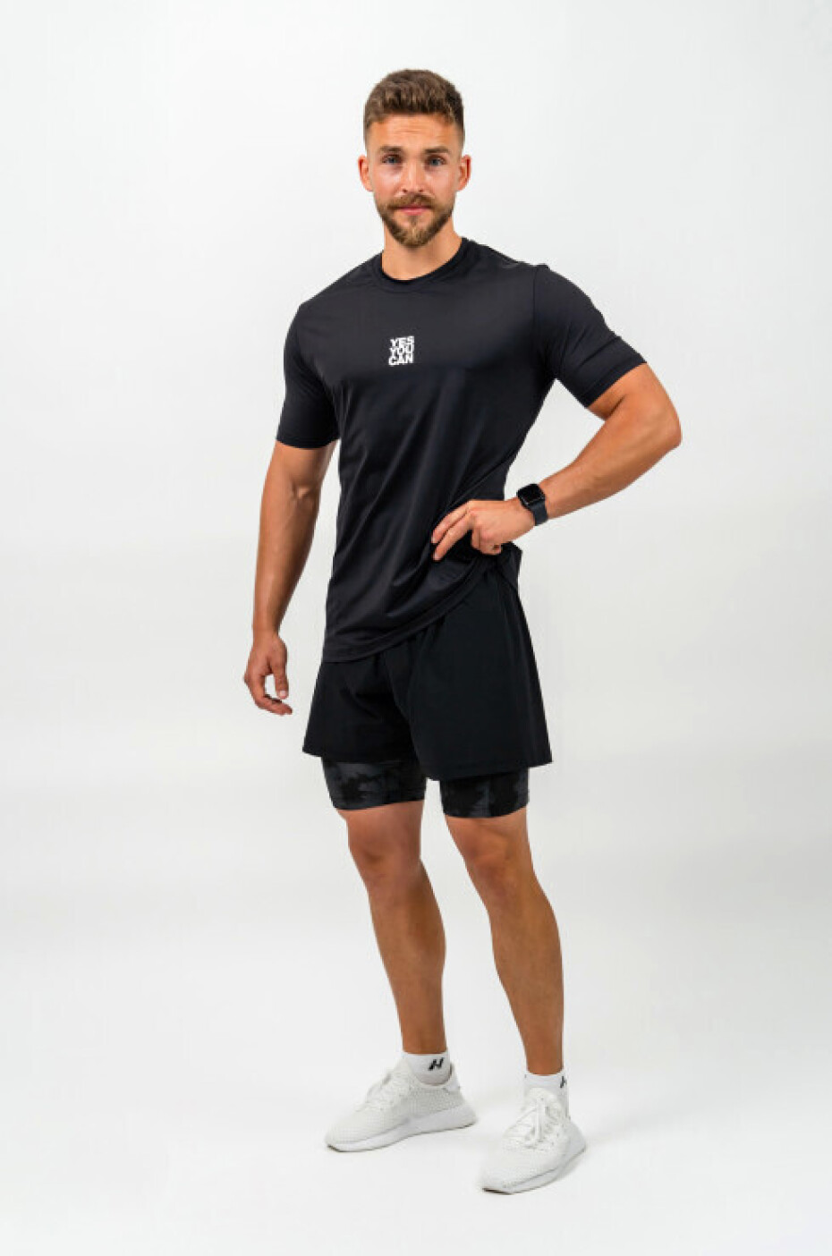 Pánské šortky Nebbia Performance+ Compression 2in1 shorts black XL - main (1)