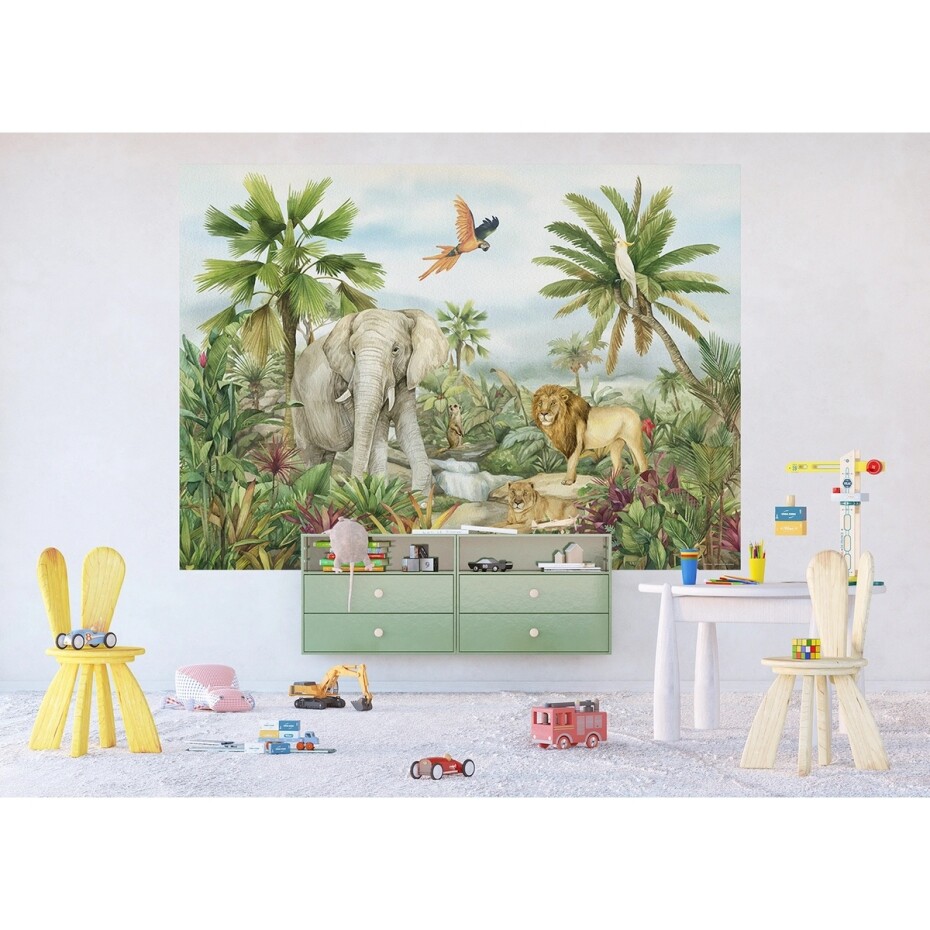 Dětská fototapeta Colourful Jungle 252 x 182 cm, 4 díly - main (1)