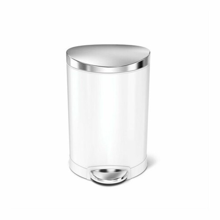 Simplehuman Pedálový půlkulatý koš 6 l, bílá - main (1)