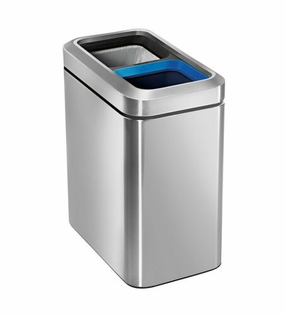 Odpadkový koš na tříděný odpad, Simplehuman 20 l (10/10), otevřený, kartáčovaná nerez ocel - main (0)