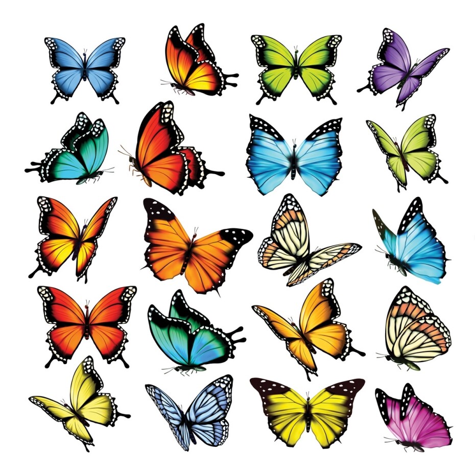 Samolepící dekorace Butterflies, 30 x 30 cm - main (0)