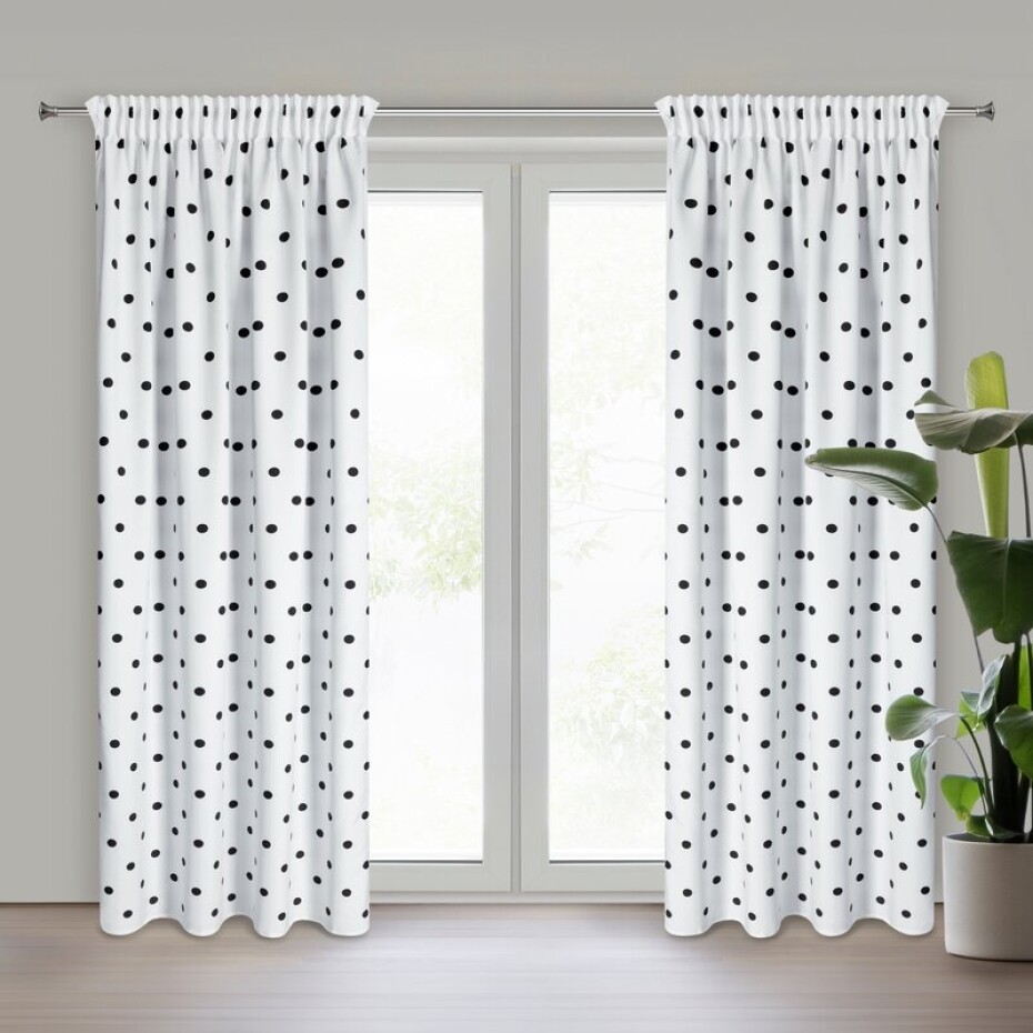 ArtFir Závěs BUSA P | bílá/černá 140 x 270 cm - main (0)