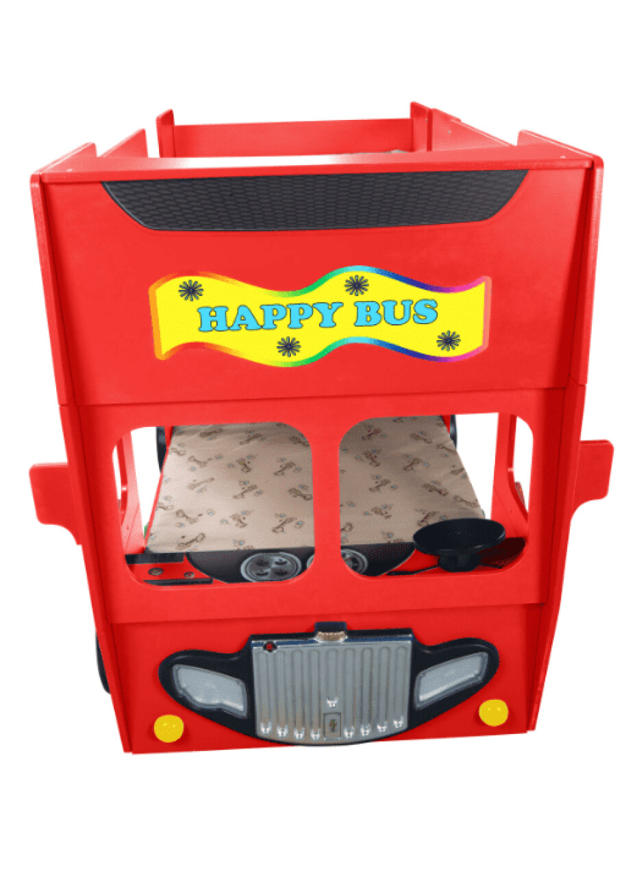 Artplast Dětská patrová postel HAPPY BUS | červený 90 x 190 cm - main (1)