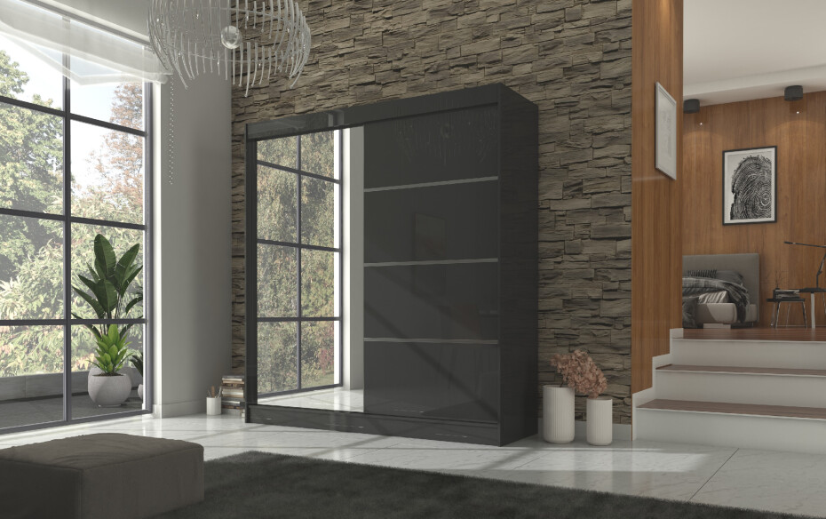 ArtAdrk Šatní skříň GILTON | 200 cm Barva: Bílá - main (1)