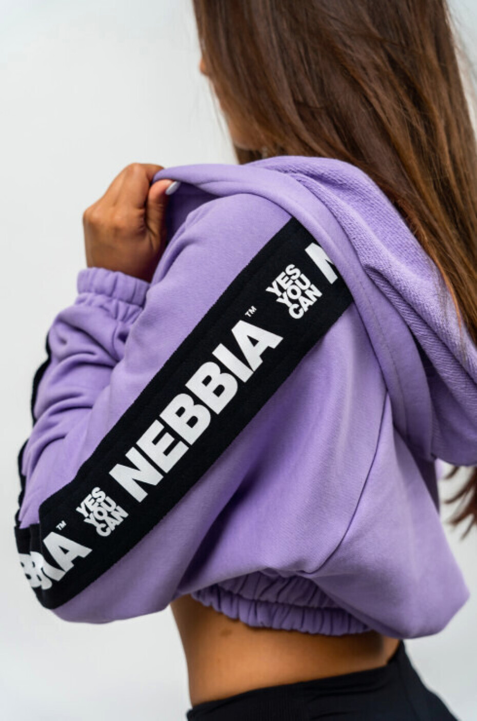 Dámská mikina Nebbia ICONIC Cropped Zip-Up Hoodie purple XS - main (4)