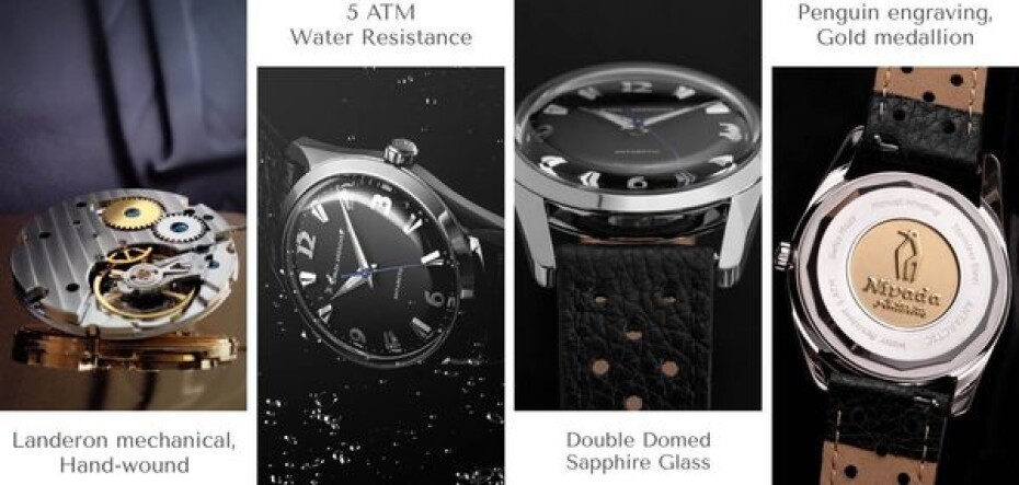 Nivada Grenchen Antarctic 35 mm - Black White Luminova - Beads of Rice - main (13)