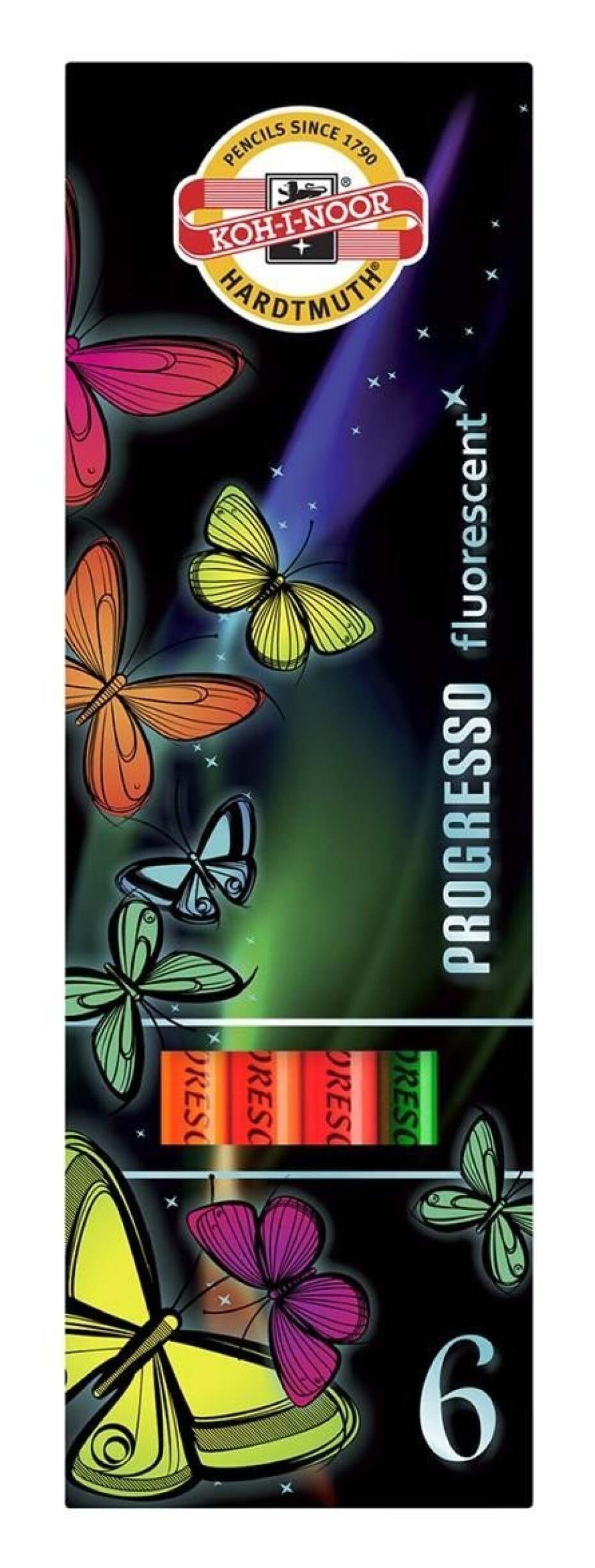 Koh-i-noor pastelky PROGRESSO fluorescenční dlouhé 6ks - main (0)