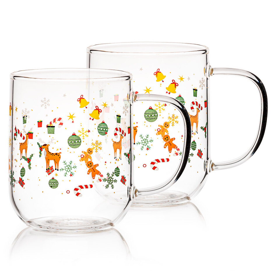 4Home Skleněný hrnek HotnCool Christmas 350 ml, 2 ks - main (1)