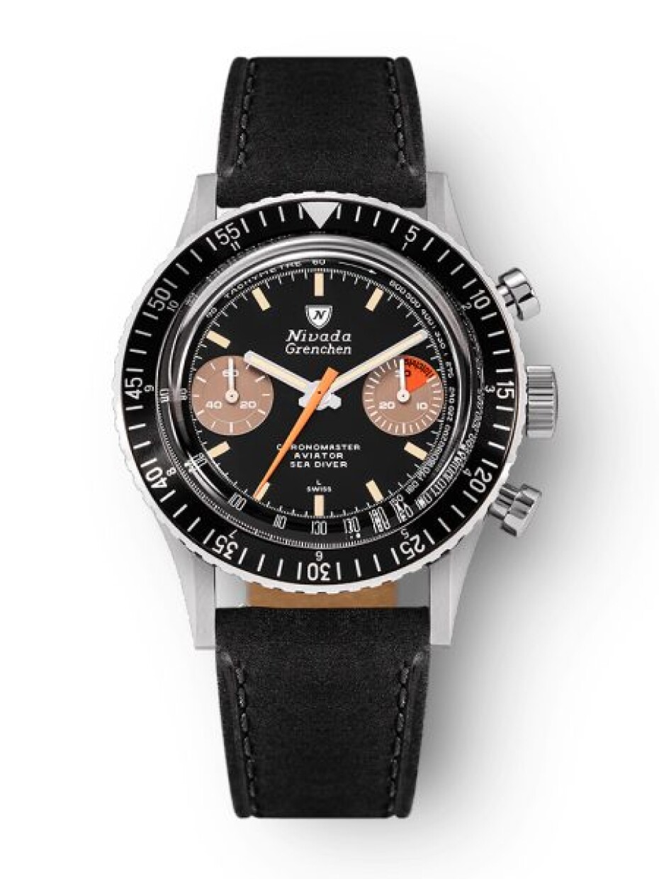 Nivada Grenchen Chronomaster Orange Boy Inter. Bezel - Manual - Black leather - main (0)