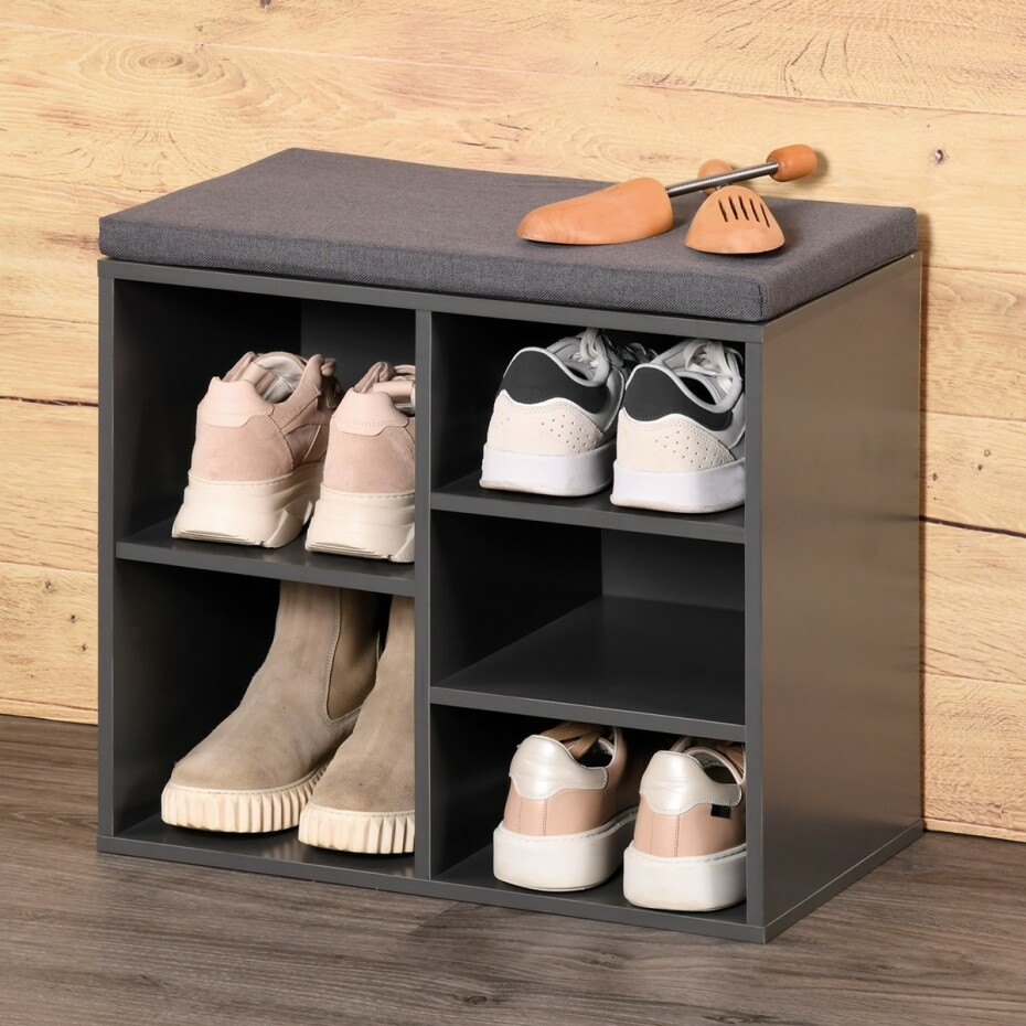 Kesper 15913 Botník s podsedákem, šedá, 51,5 x 48 x 29,5 cm - main (1)