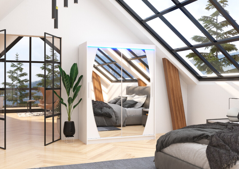 ArtAdrk Šatní skříň ALEN | 150 cm Barva: Bílá - main (5)
