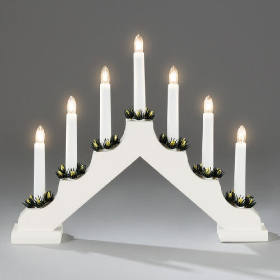 Adventní svícen dřevěný Gavar, bílá - main (0)