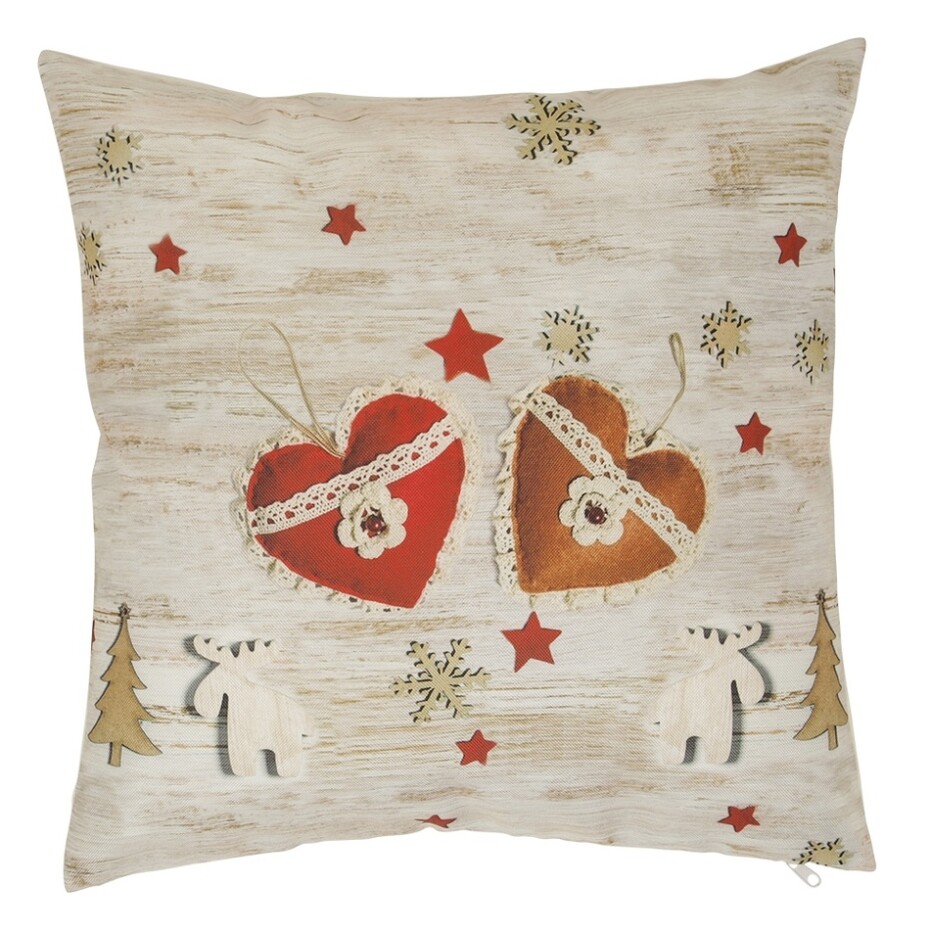 Boma Trading Vánoční povlak na polštářek Xmas hearts, 40 x 40 cm - main (0)