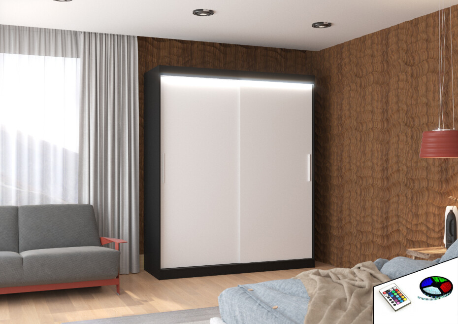ArtAdrk Šatní skříň LINCOLN | 180 cm Skříň: Li03 / čokoládová - main (8)