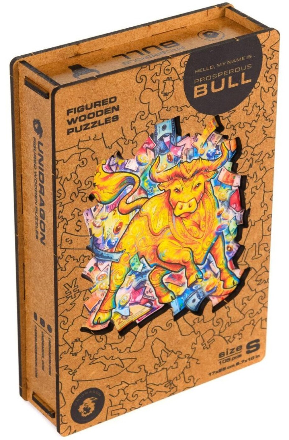 Unidragon dřevěné puzzle - Býk velikost S - main (0)