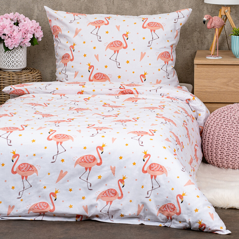 4Home Dětské bavlněné povlečení Flamingo, 140 x 200 cm, 70 x 90 cm - main (0)