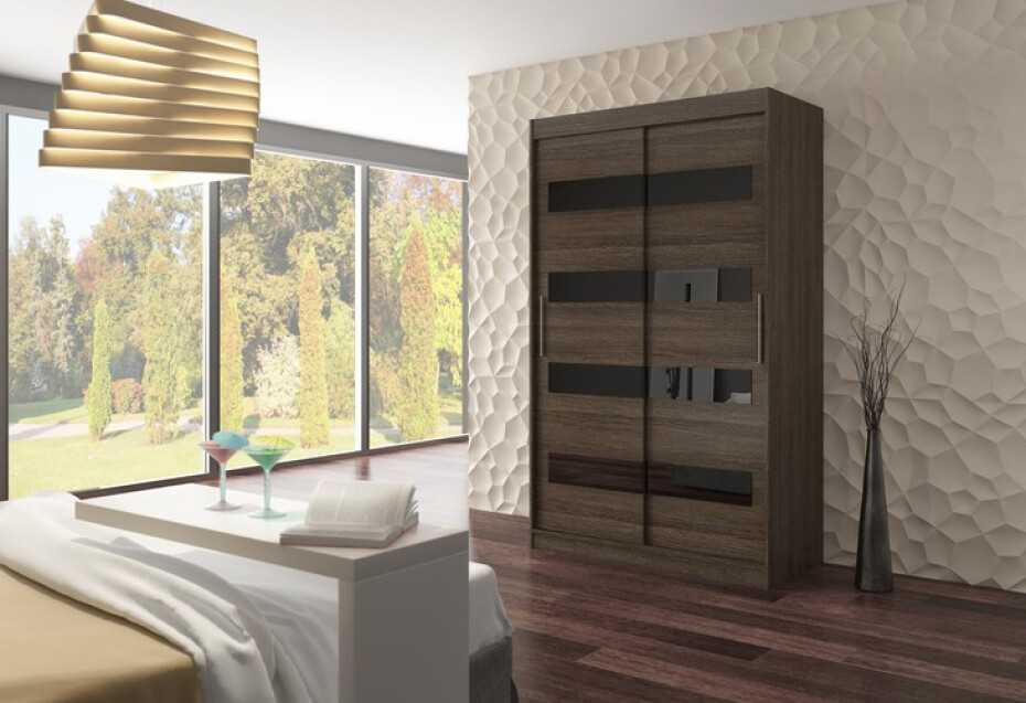 ArtAdrk Šatní skříň MARTINEZ | 150 cm Barva: sonoma / bílá lacobel - main (5)