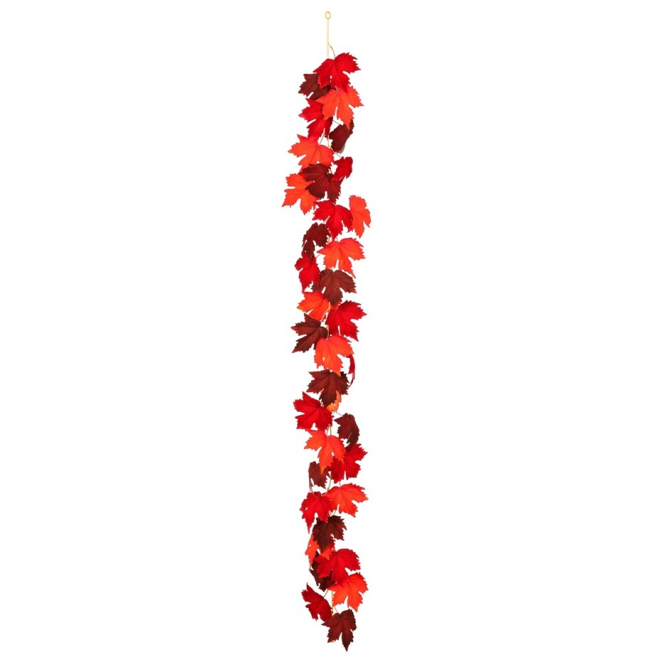 Podzimní umělá girlanda Javor tmavě červená, 170 cm - main (1)