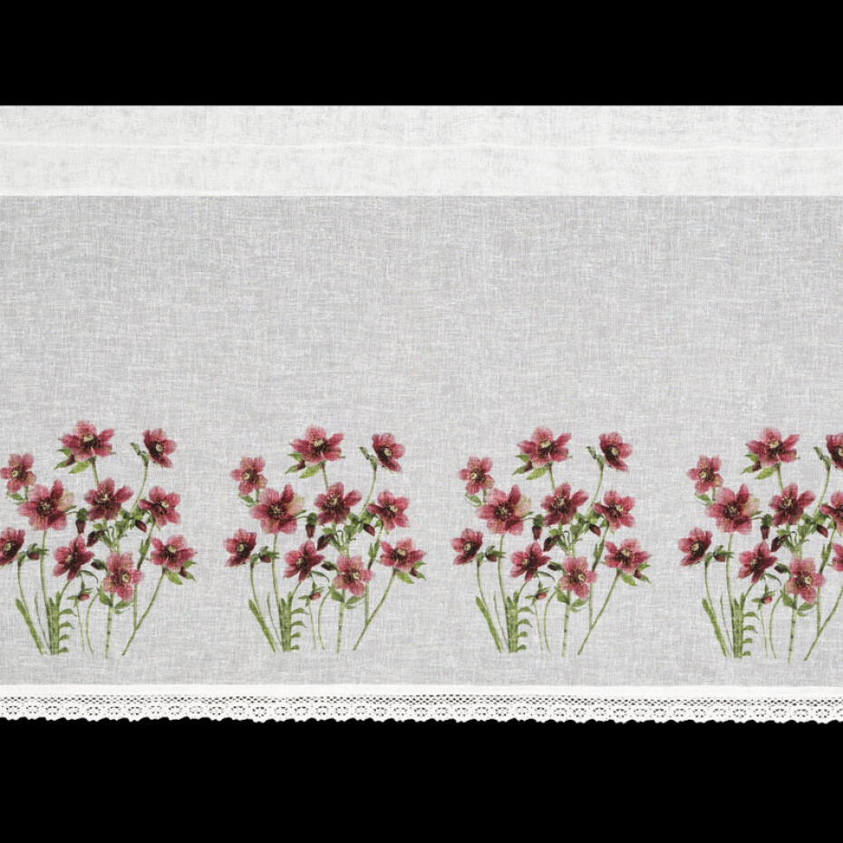 ArtFir Záclona ISA P | červené květy 150 x 60 cm - main (1)