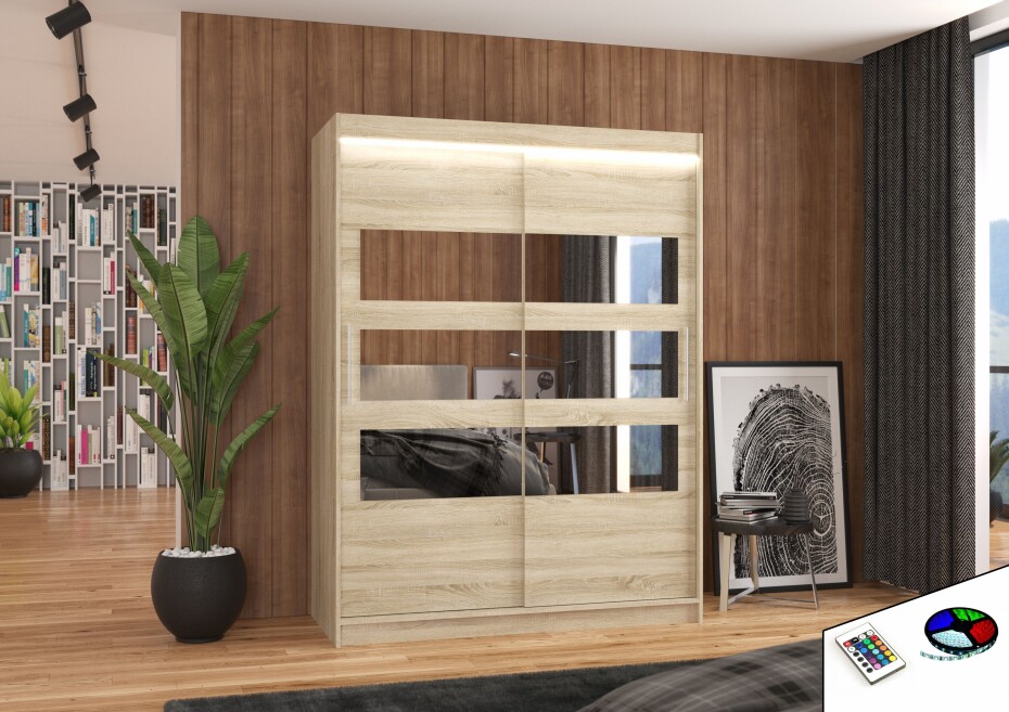 ArtAdrk Šatní skříň FLORENTO | 150 cm Barva: Bílá - main (6)