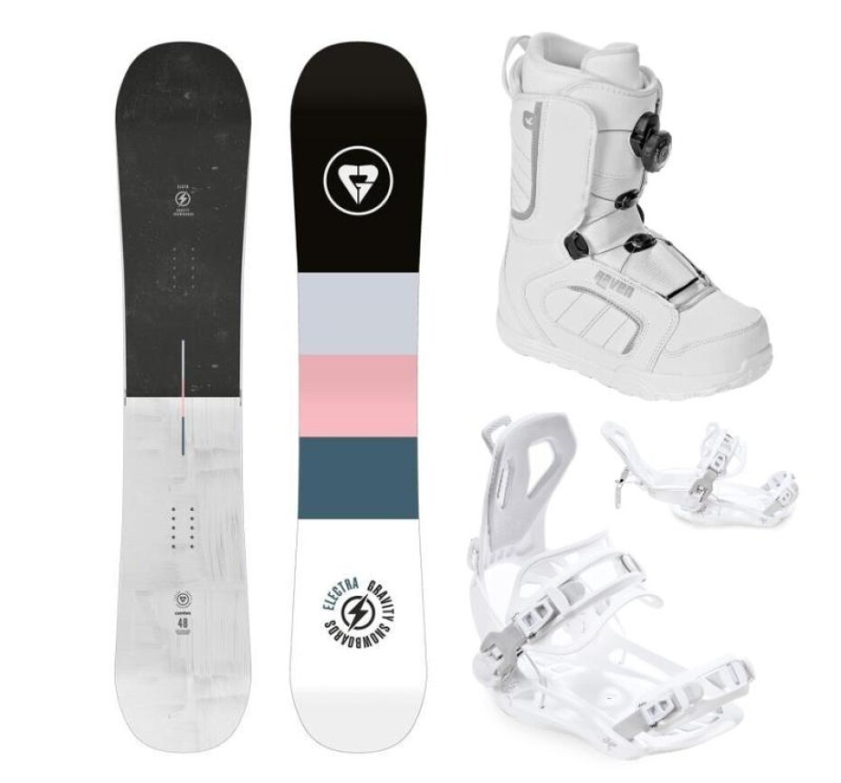 Gravity Electra 24/25 dámský snowboard + Raven Fastec FT360 white vázání + Raven Pearl white ATOP boty - main (0)