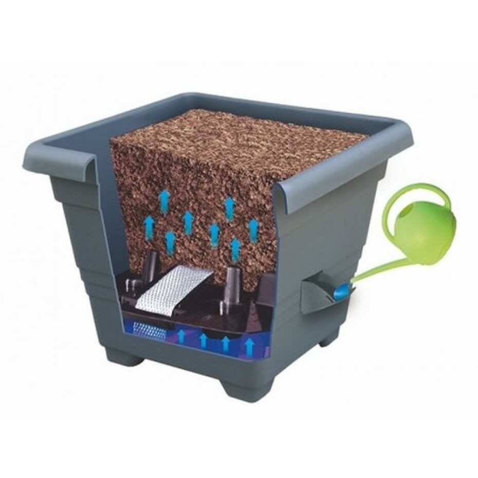 Plastia Květináč samozavlažovací BERGAMOT, antracit - main (1)